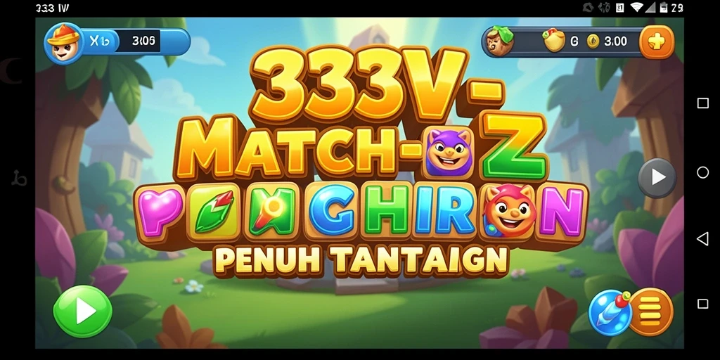 Tangkapan layar <strong>333V</strong> menampilkan momen seru saat mencocokkan blok berwarna.