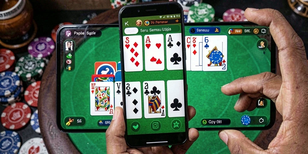 Tampilan gameplay seru dari permainan Gaple 5RT.