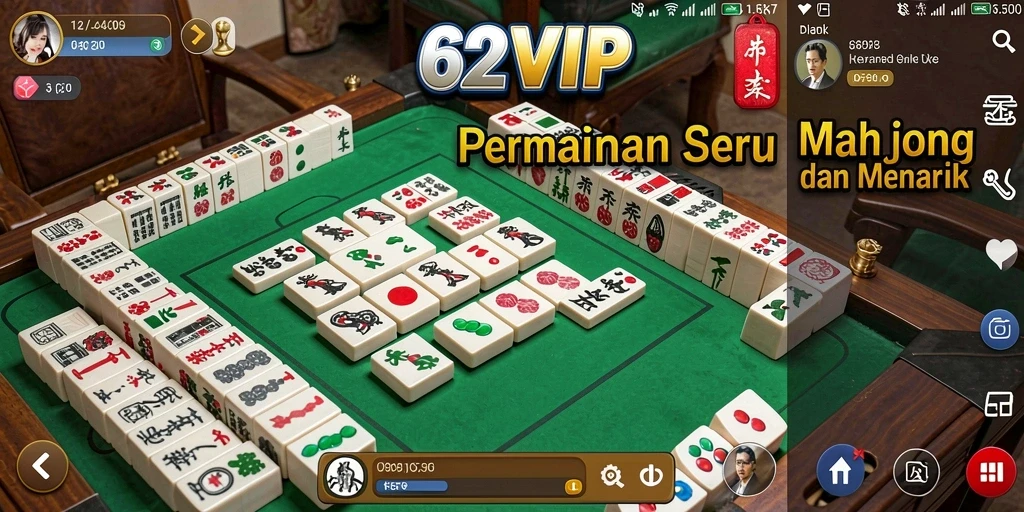 Tampilan gameplay Mahjong yang seru dan menghibur.