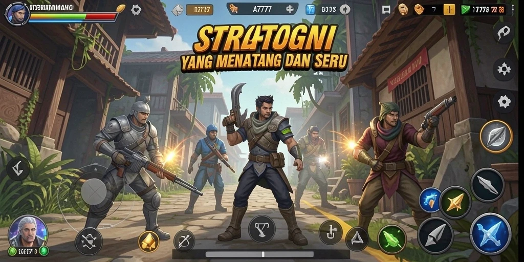 Screenshot utama A7777 menampilkan aksi seru dalam strategi permainan.