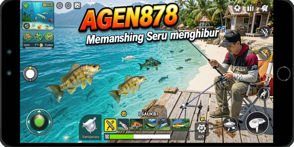 Tampilan gameplay AGEN878 dengan adegan memancing yang menakjubkan.