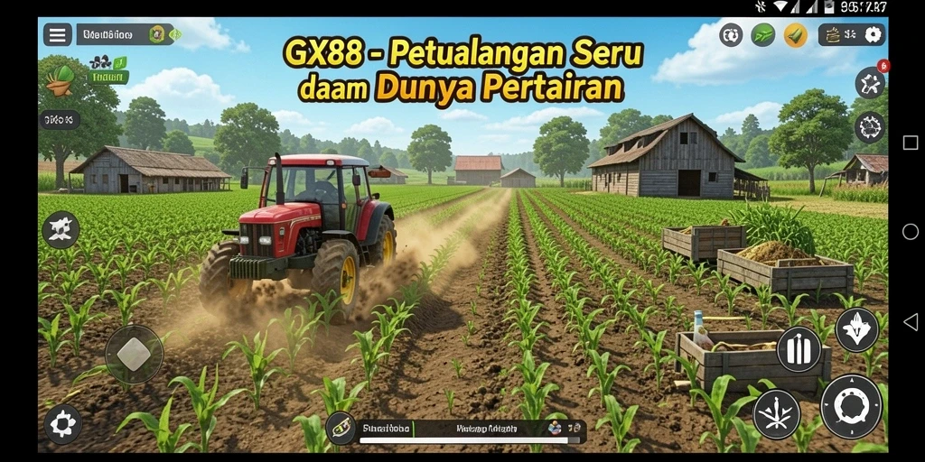 Tampilan gameplay GX88 yang menampilkan aktivitas bertani yang menyenangkan.