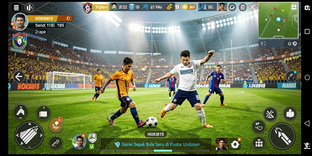 Tampilan gameplay seru HOKI8815 dengan aksi sepak bola yang mendebarkan.