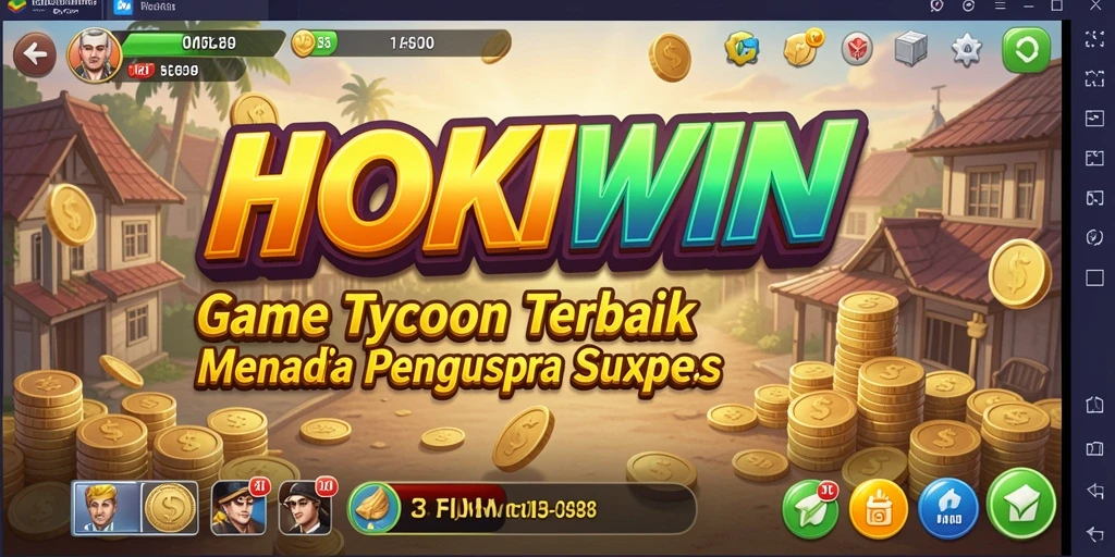 Tampilan gameplay menarik HOKIWIN yang menampilkan aktivitas pengelolaan bisnis.