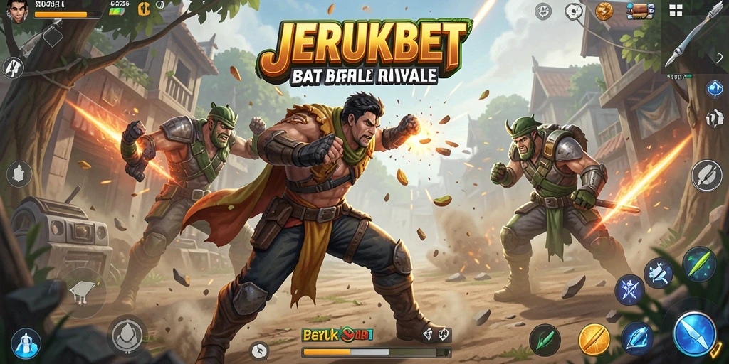 Gameplay seru di arena JERUKBET Battle Royale.
