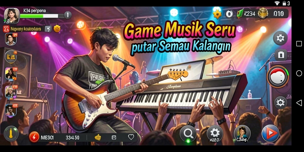 Screenshot menunjukkan gameplay K234 yang seru dan penuh warna.
