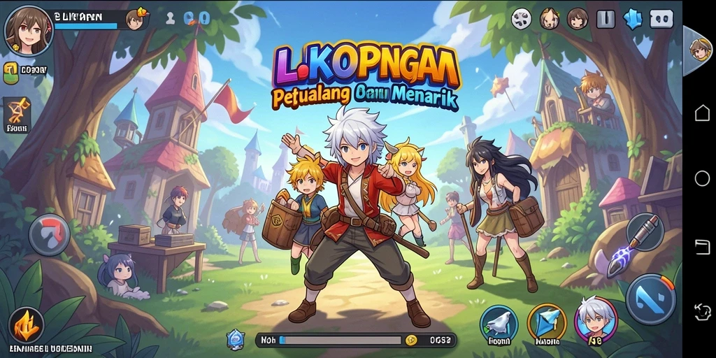 Screenshot LKOPEN menampilkan aksi pertempuran karakter anime yang menakjubkan.
