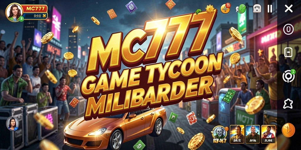 Tangkapan layar utama MC777 menampilkan gameplay Tycoon yang menegangkan.