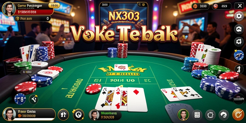 Screenshot utama NX303 menampilkan gameplay Poker yang seru dan interaktif.