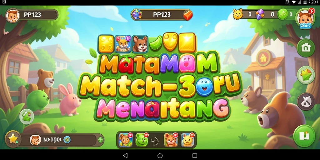 Gameplay seru dari PP123 dengan tantangan Match-3 yang menarik.