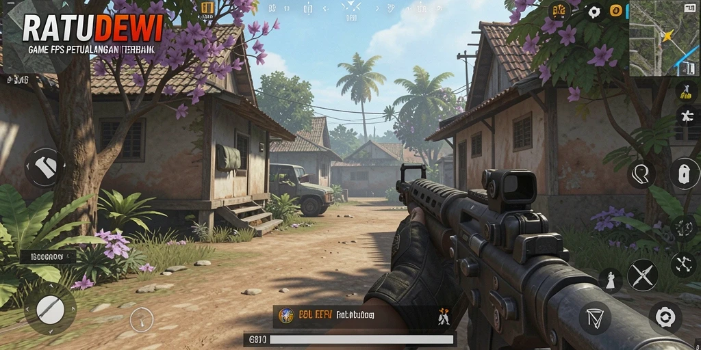 Tampilan gameplay epik dari RATUDEWI dalam pertempuran FPS.