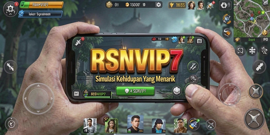 Screenshot gameplay RSNVIP7 menunjukkan interaksi karakter yang dinamis.