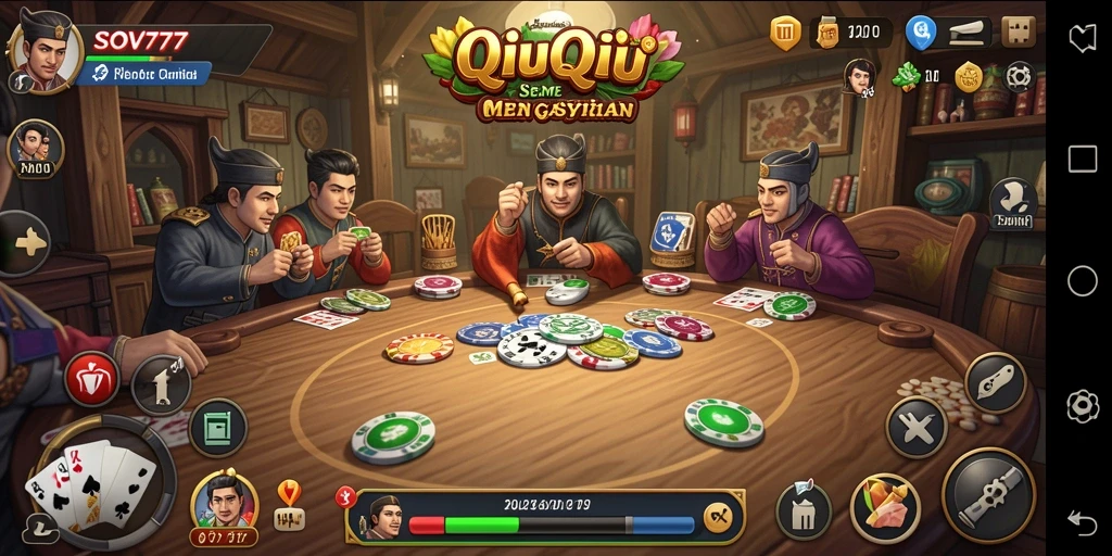 Screenshot SOV777 menampilkan gameplay QiuQiu yang mendebarkan.