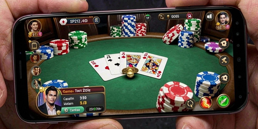 Tampilan permainan Poker yang seru dan interaktif di SP212.