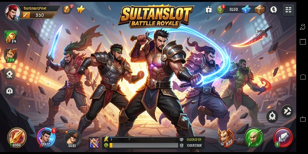Screenshot gameplay menegangkan dari SULTANSLOT dalam aksi Battle Royale.