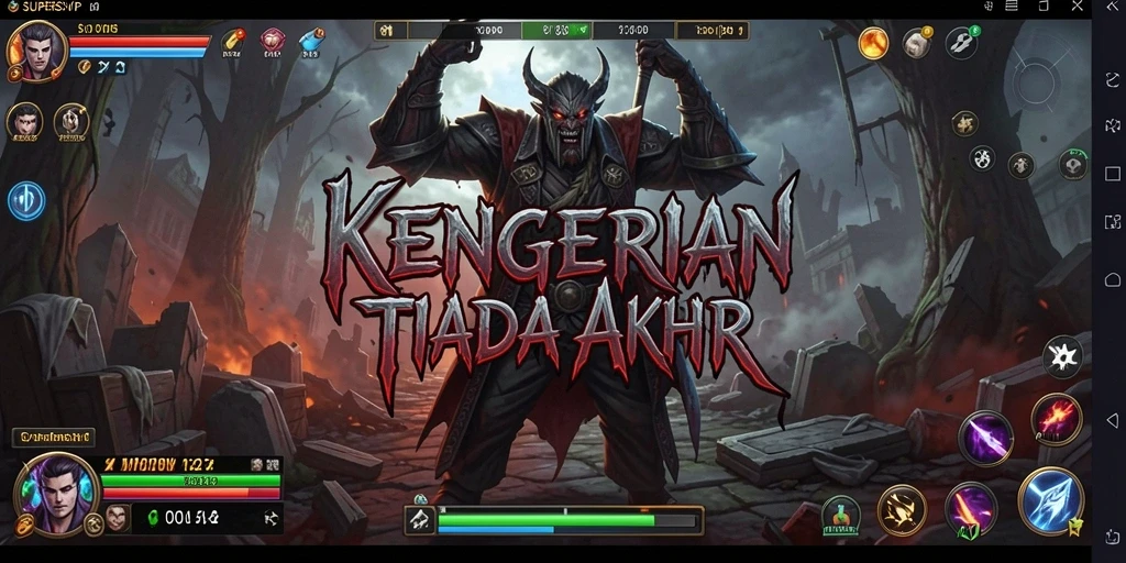 Gameplay menyeramkan dalam SUPERSVIP dengan ambience gelap dan menakutkan.