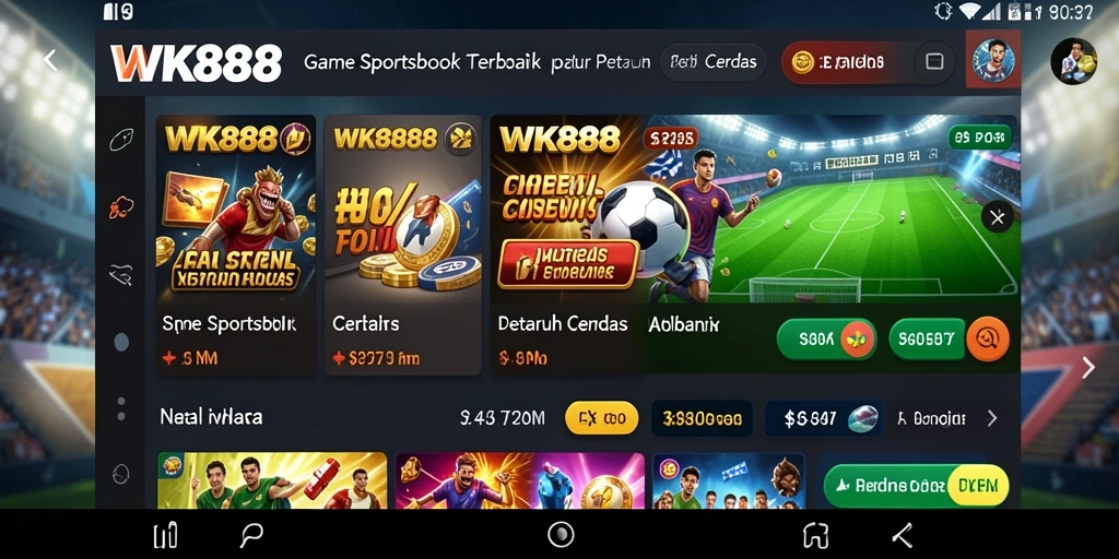 Tampilan gameplay <strong>WK888</strong> saat melakukan taruhan olahraga.