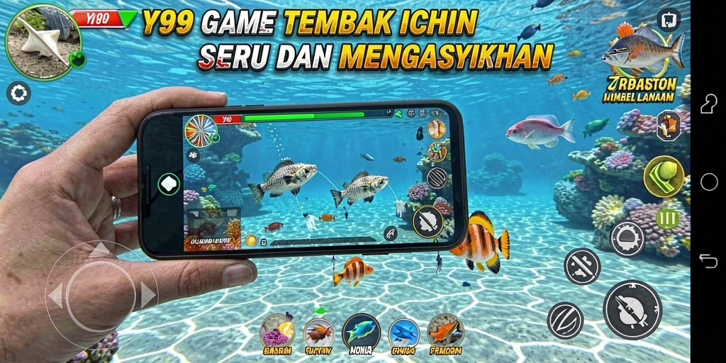 Screenshot menunjukkan gameplay menarik Y89 saat menangkap ikan.